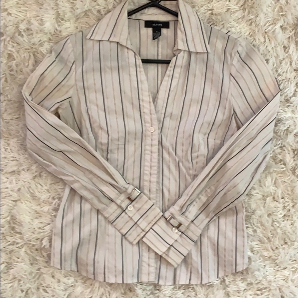 V neck button down dress shirt